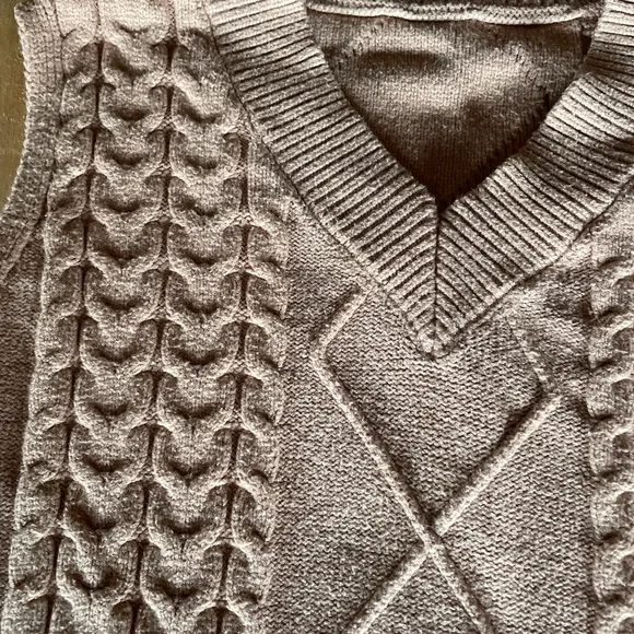 Women’s Tan Sweater Vest - Picture 2 of 3